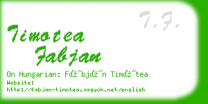 timotea fabjan business card